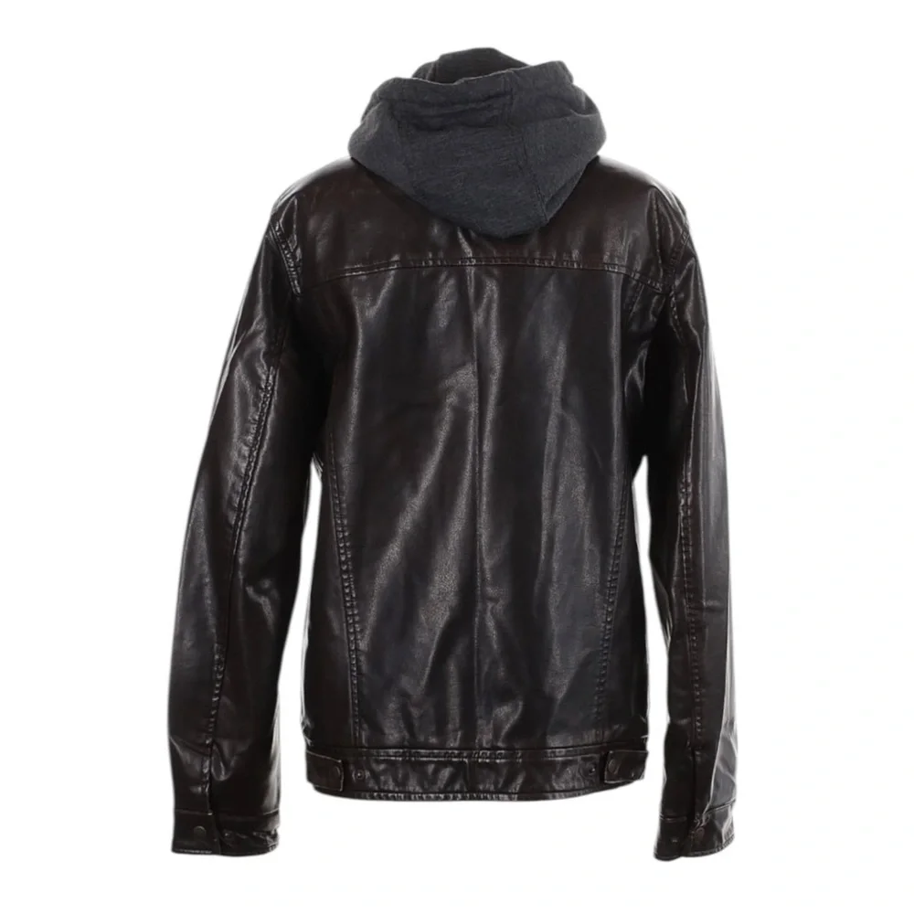 Levi’s Sherpa Lined Faux Leather Trucker Jacket Brown Hoodie Insert NWT Size S